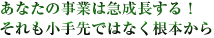 あなたの事業は急成長する！それも小手先ではなく根本から